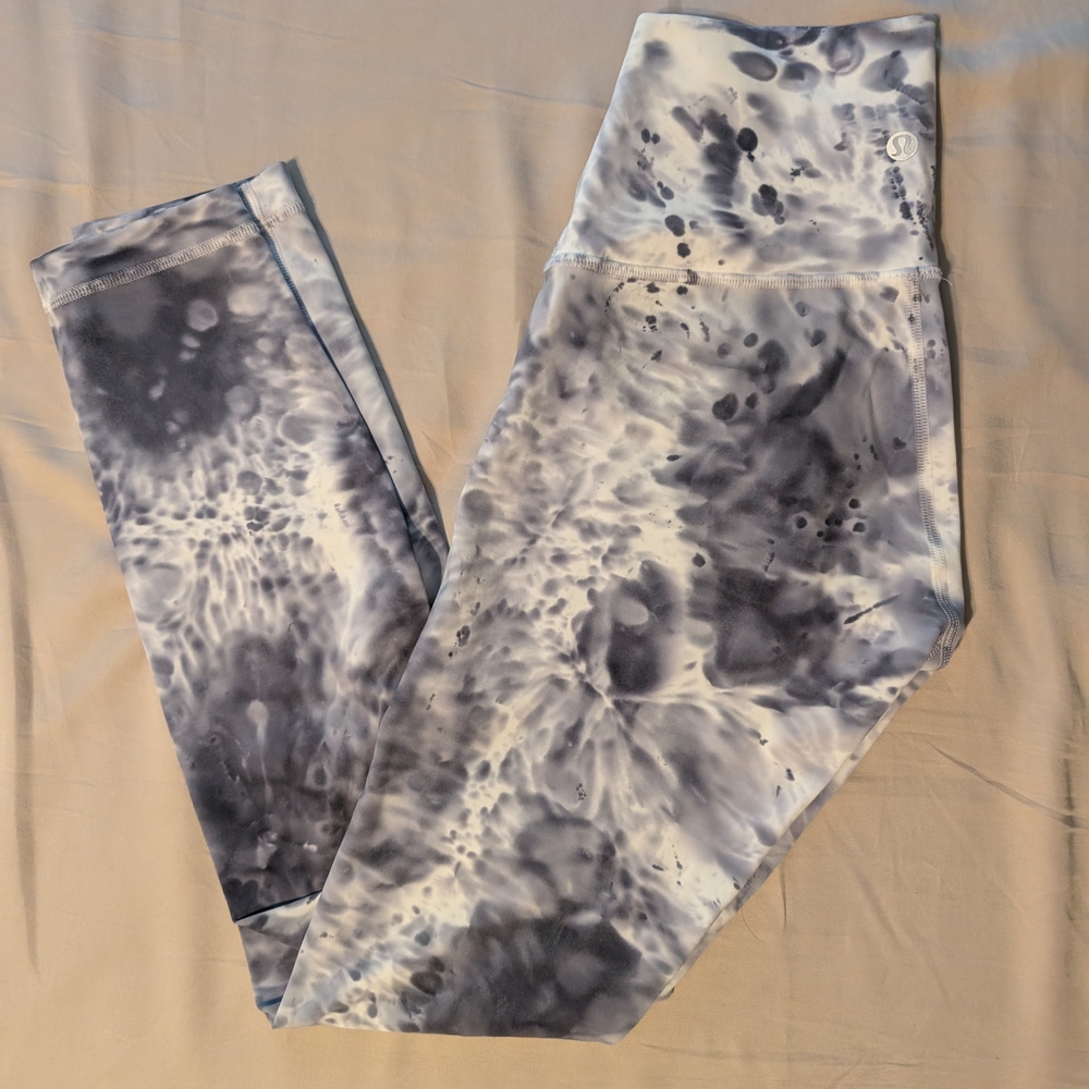 Lululemon Wunder Under High-Rise Tight 25" Luxtreme Size 2 Gray/White Tie Dye - Picture 6 of 9